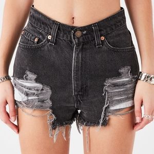 Furst of a Kind Reworked Levi's Black Denim Shorts